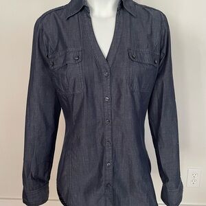 Express Dark Denim Button-Up Shirt